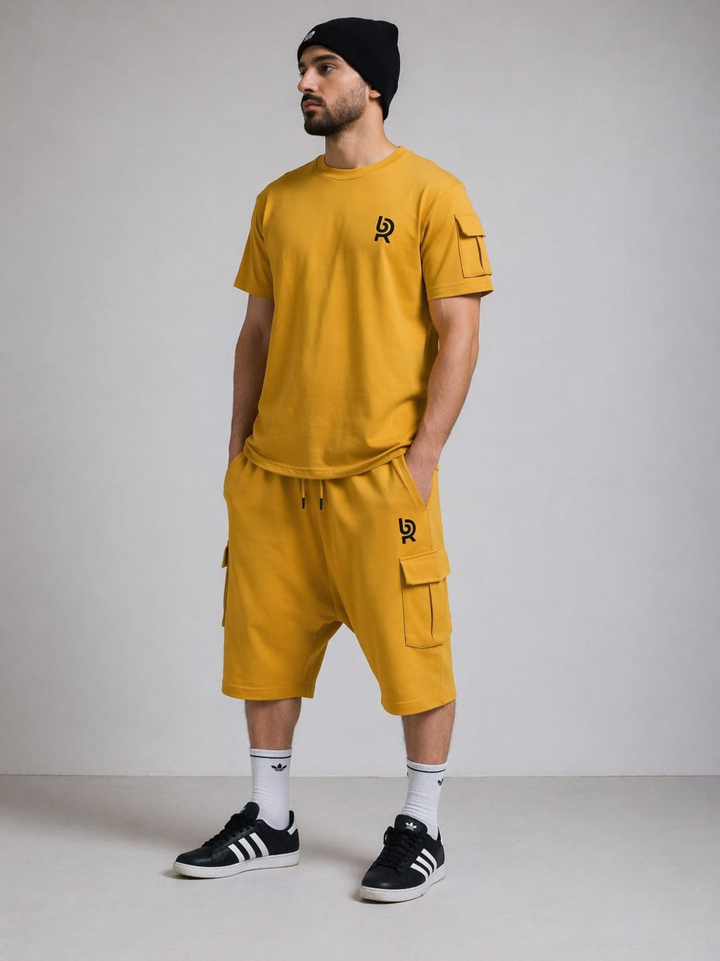 Ensemble Sarouel Homme RB Mastour – T-Shirt + Short Cargo – Tenue Été Confort & Streetwear