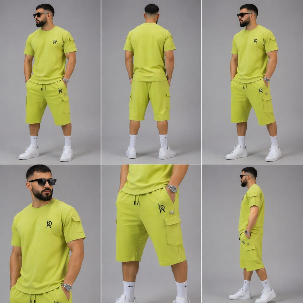 Ensemble Sarouel Homme RB Mastour – T-Shirt + Short Cargo – Tenue Été Confort & Streetwear