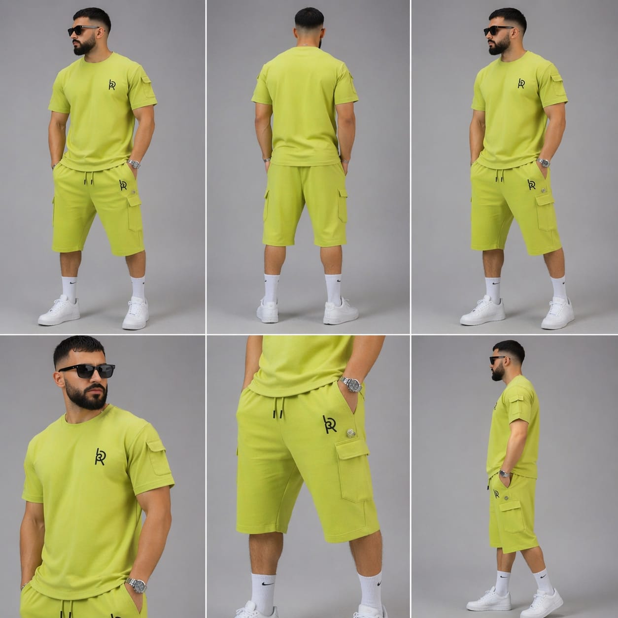 Ensemble Sarouel Homme RB Mastour – T-Shirt + Short Cargo – Tenue Été Confort & Streetwear